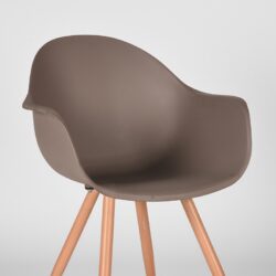 eetkamerstoel_parma_coffee_pp_oak_metaal_woodcover_58x54x85_cm_detail LABEL51 Eetkamerstoel Parma - Coffee - Kunststof - Oak Metal Woodcover