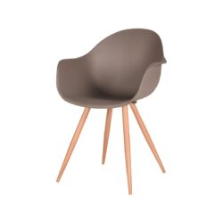 eetkamerstoel_parma_coffee_pp_oak_metaal_woodcover_58x54x85_cm_perspectief_1 LABEL51 Eetkamerstoel Parma - Coffee - Kunststof - Oak Metal Woodcover