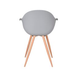 LABEL51 Eetkamerstoel Parma - Grijs - Kunststof - Oak Metal Woodcover