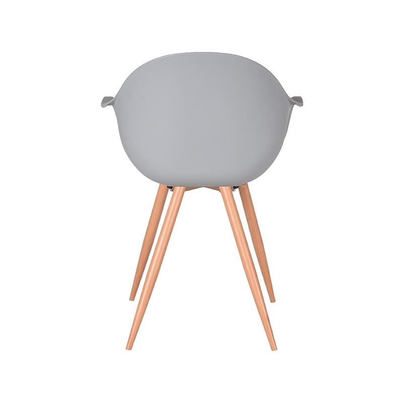 LABEL51 Eetkamerstoel Parma - Grijs - Kunststof - Oak Metal Woodcover