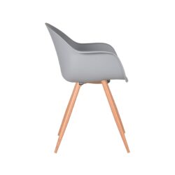 LABEL51 Eetkamerstoel Parma - Grijs - Kunststof - Oak Metal Woodcover