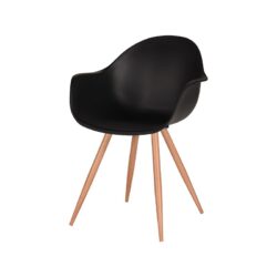 eetkamerstoel_parma_zwart_pp_oak_metaal_woodcover_58x54x85_cm_perspectief_1 LABEL51 Eetkamerstoel Parma - Zwart - Kunststof - Oak Metal Woodcover