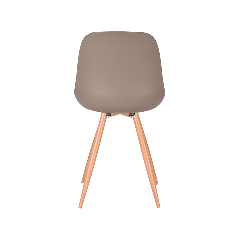 eetkamerstoel_rimini_coffee_pp_oak_metaal_woodcover_46x54x85_cm_achterkant LABEL51 Eetkamerstoel Rimini - Coffee - Kunststof - Oak Metal Woodcover