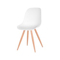 eetkamerstoel_rimini_wit_pp_oak_metaal_woodcover_46x54x85_cm_perspectief_1-1 LABEL51 Eetkamerstoel Rimini - Wit - Kunststof - Oak Metal Woodcover