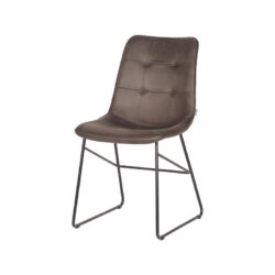 LABEL51 Eetkamerstoel Slim - Antraciet - Microfiber - Black Frame