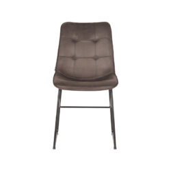 LABEL51 Eetkamerstoel Slim - Antraciet - Microfiber - Black Frame