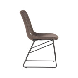 LABEL51 Eetkamerstoel Slim - Antraciet - Microfiber - Black Frame