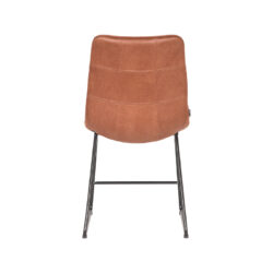 LABEL51 Eetkamerstoel Slim - Cognac - Microfiber - Black Frame