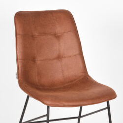 LABEL51 Eetkamerstoel Slim - Cognac - Microfiber - Black Frame
