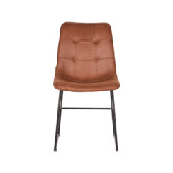 LABEL51 Eetkamerstoel Slim - Cognac - Microfiber - Black Frame