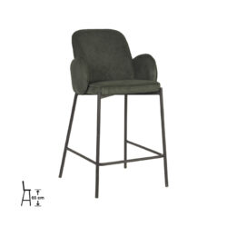 D-MAXX Barkruk Jari - Army green - Ribcord - Zithoogte 65