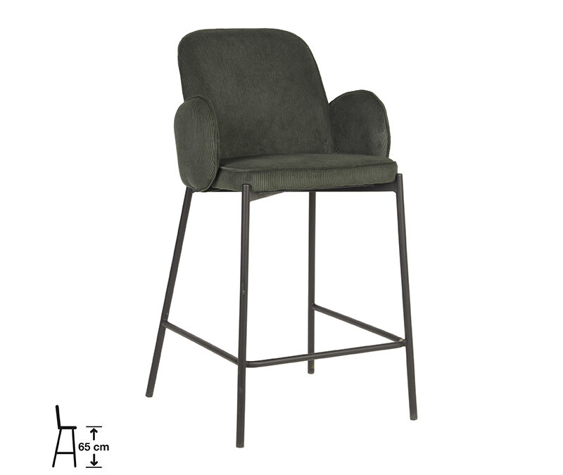 uk-30.342_1_65cm D-MAXX Barkruk Jari - Army green - Ribcord - Zithoogte 65