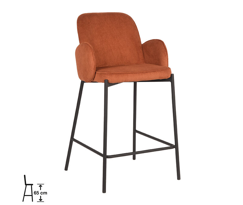 uk-30.343_1_65cm D-MAXX Barkruk Jari - Rust - Ribcord - Zithoogte 65