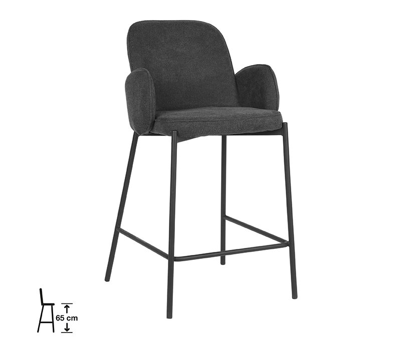 uk-30.345_1_65cm D-MAXX Barkruk Jari - Antraciet - Weave - Zithoogte 65