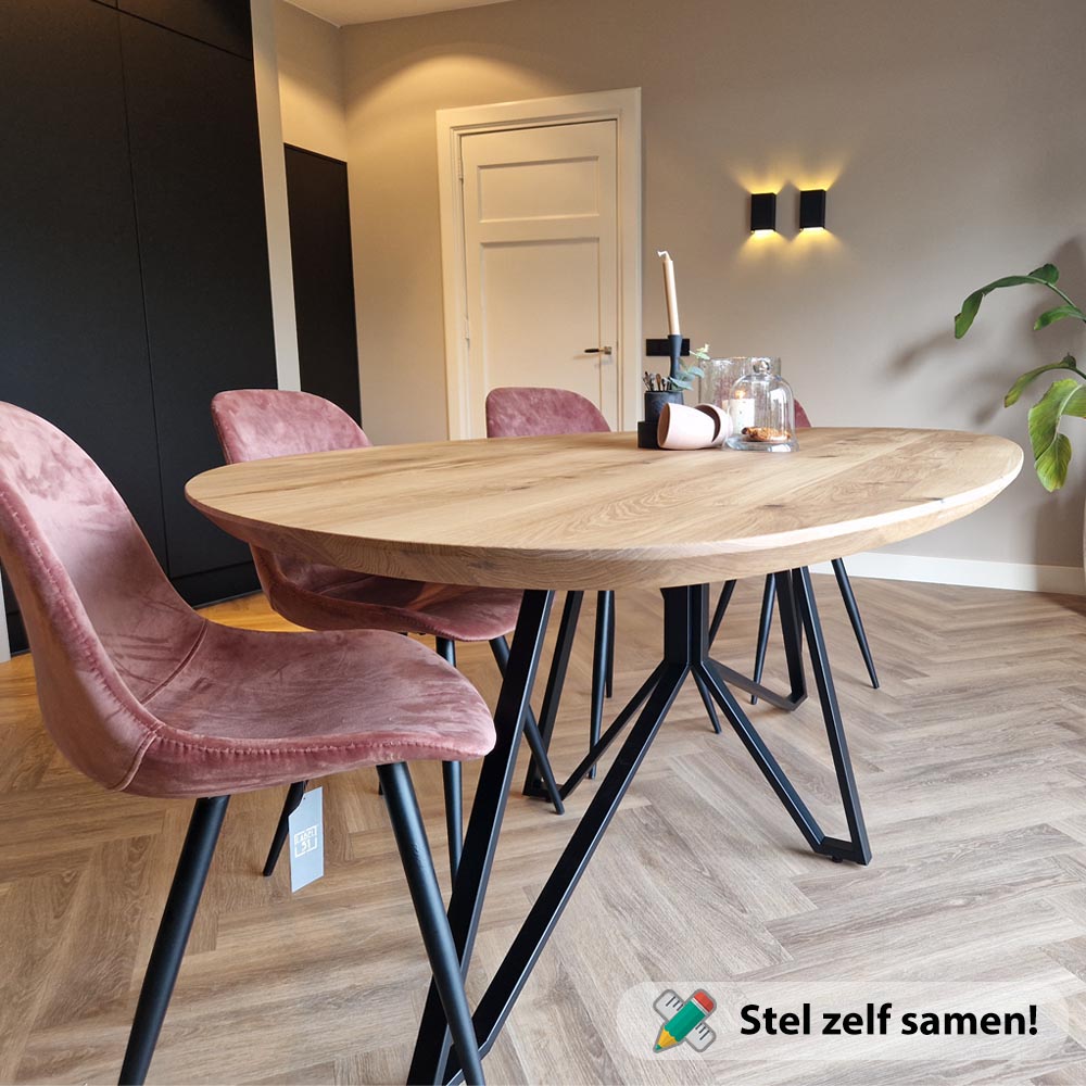 Eiken kiezel tafel 10 personen Eiken_kiezel_tafel_10_persoons