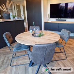 Ronde_eiken_eettafel