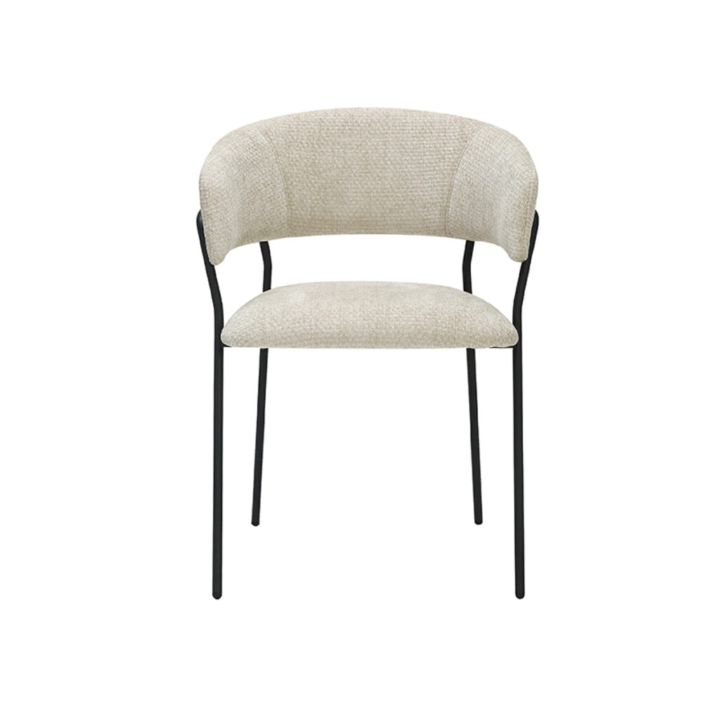 LABEL51 Eetkamerstoel Luuk - Naturel - Elite - Black Frame