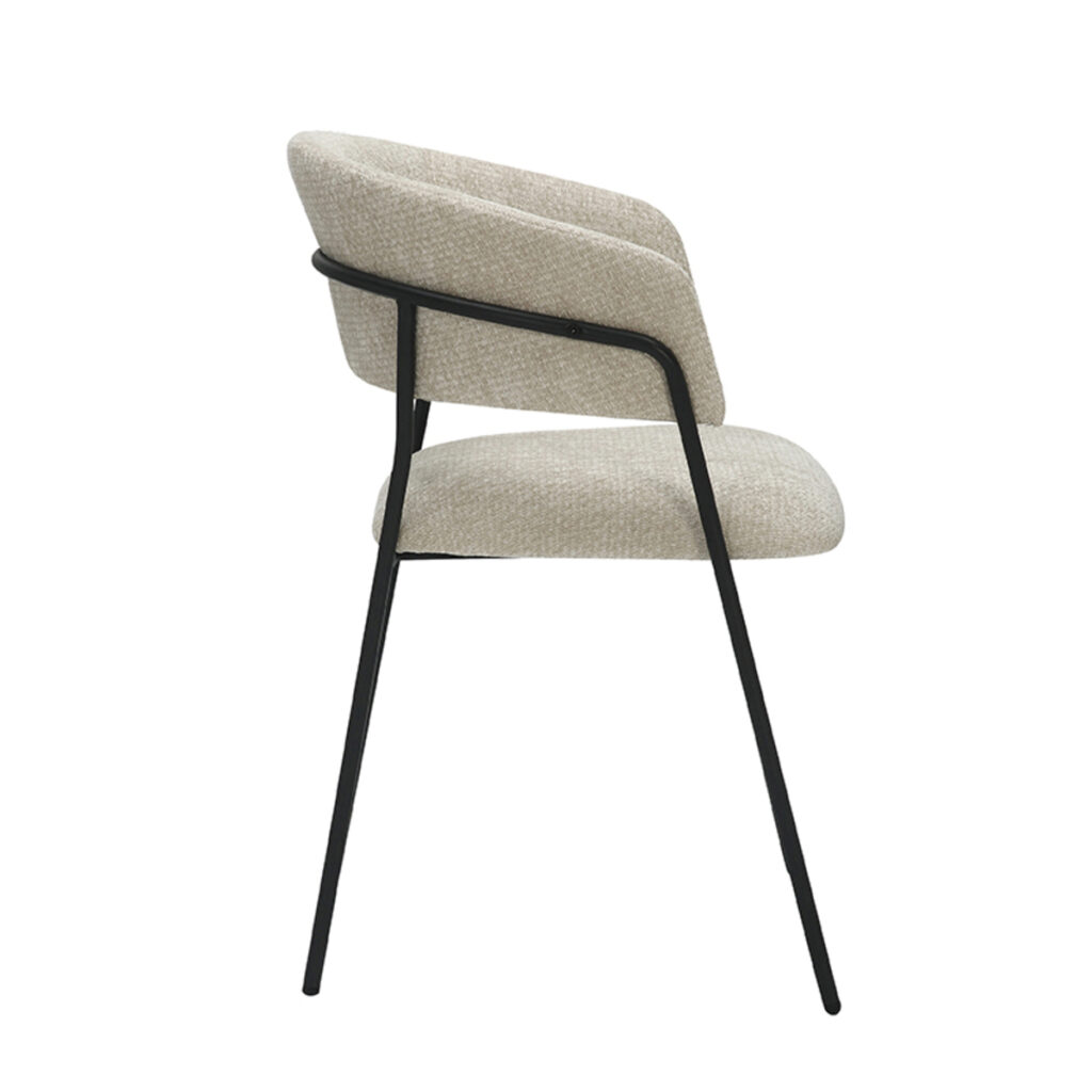 LABEL51 Eetkamerstoel Luuk - Naturel - Elite - Black Frame