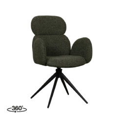 LABEL51 Eetkamerstoel Vidar - Forest - Boucle - Black Frame