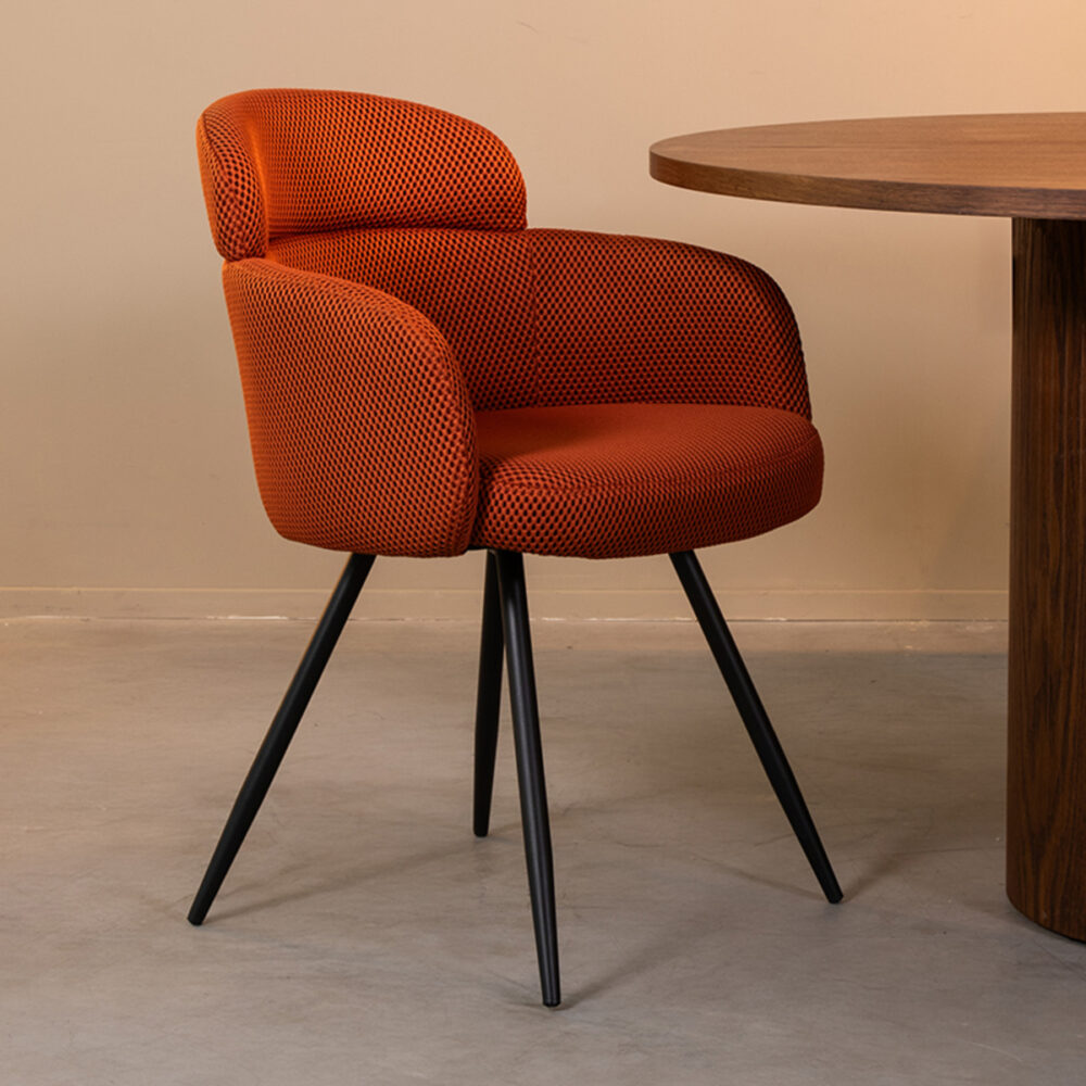 180100347_setting_01 LABEL51 Eetkamerstoel Dinner - Rust - Breathe - Black Frame