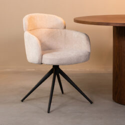 LABEL51 Eetkamerstoel Levi - Naturel - Elite - Black Frame