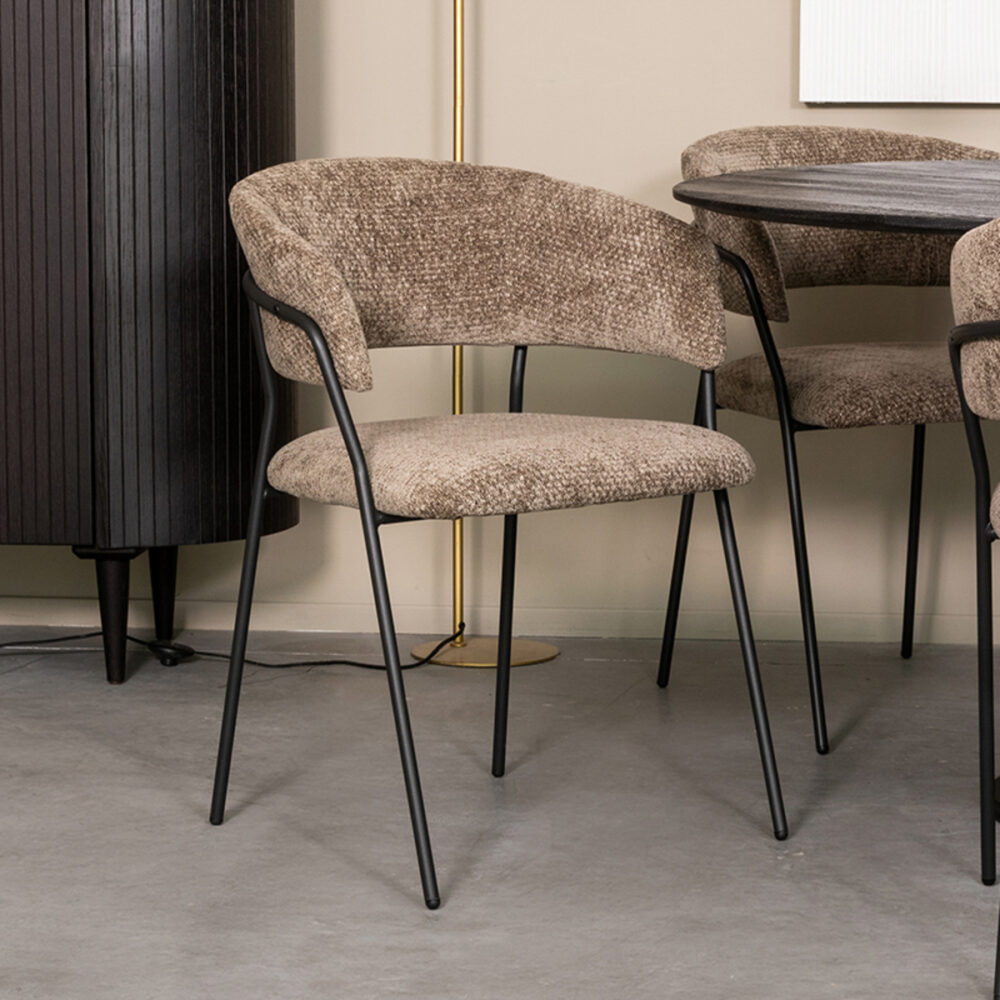 18011024_setting_01 LABEL51 Eetkamerstoel Luuk - Hunter - Elite - Black Frame