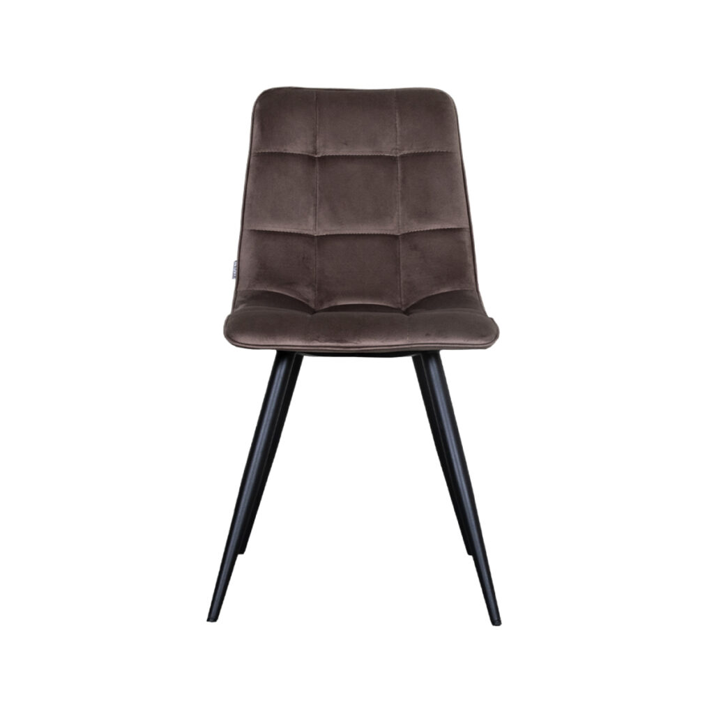LABEL51 Eetkamerstoel Bistro - Taupe - Fluweel - Black Frame