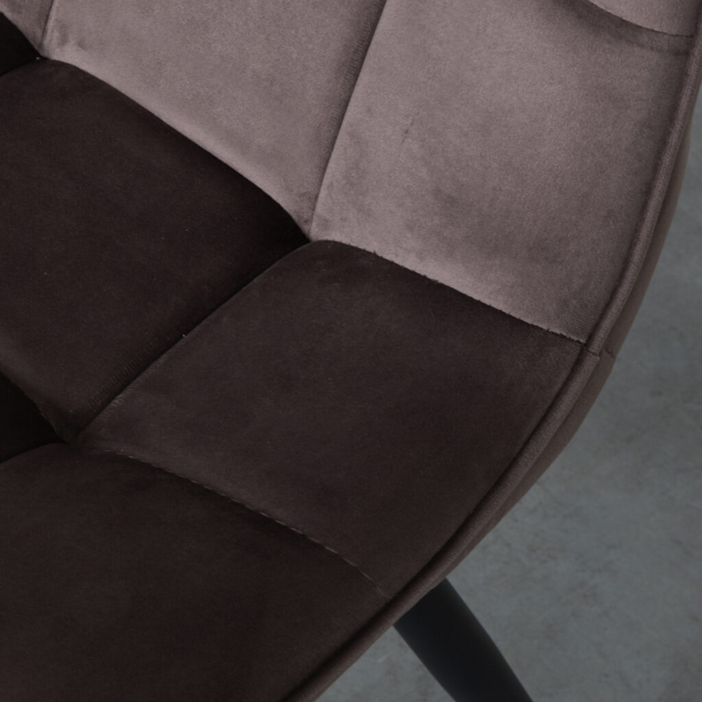 LABEL51 Eetkamerstoel Bistro - Taupe - Fluweel - Black Frame