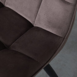 LABEL51 Eetkamerstoel Bistro - Taupe - Fluweel - Black Frame