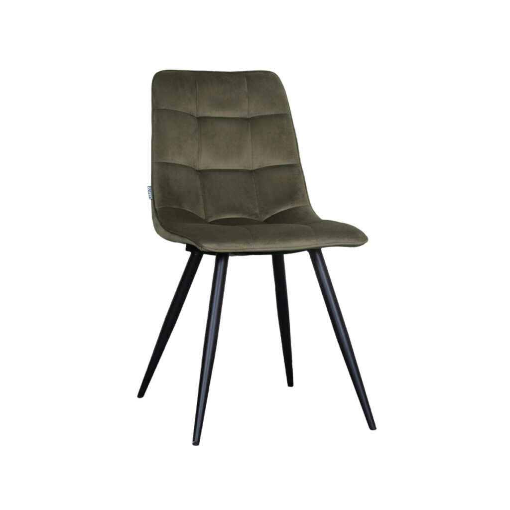 LABEL51 Eetkamerstoel Bistro - Hunter - Fluweel - Black Frame
