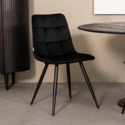 180122874_setting_01 LABEL51 Eetkamerstoel Bistro - Zwart - Fluweel - Black Frame