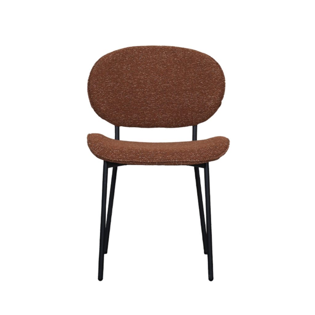 180122903_02-2 LABEL51 Eetkamerstoel Senn - Coral - Boucle - Black Frame