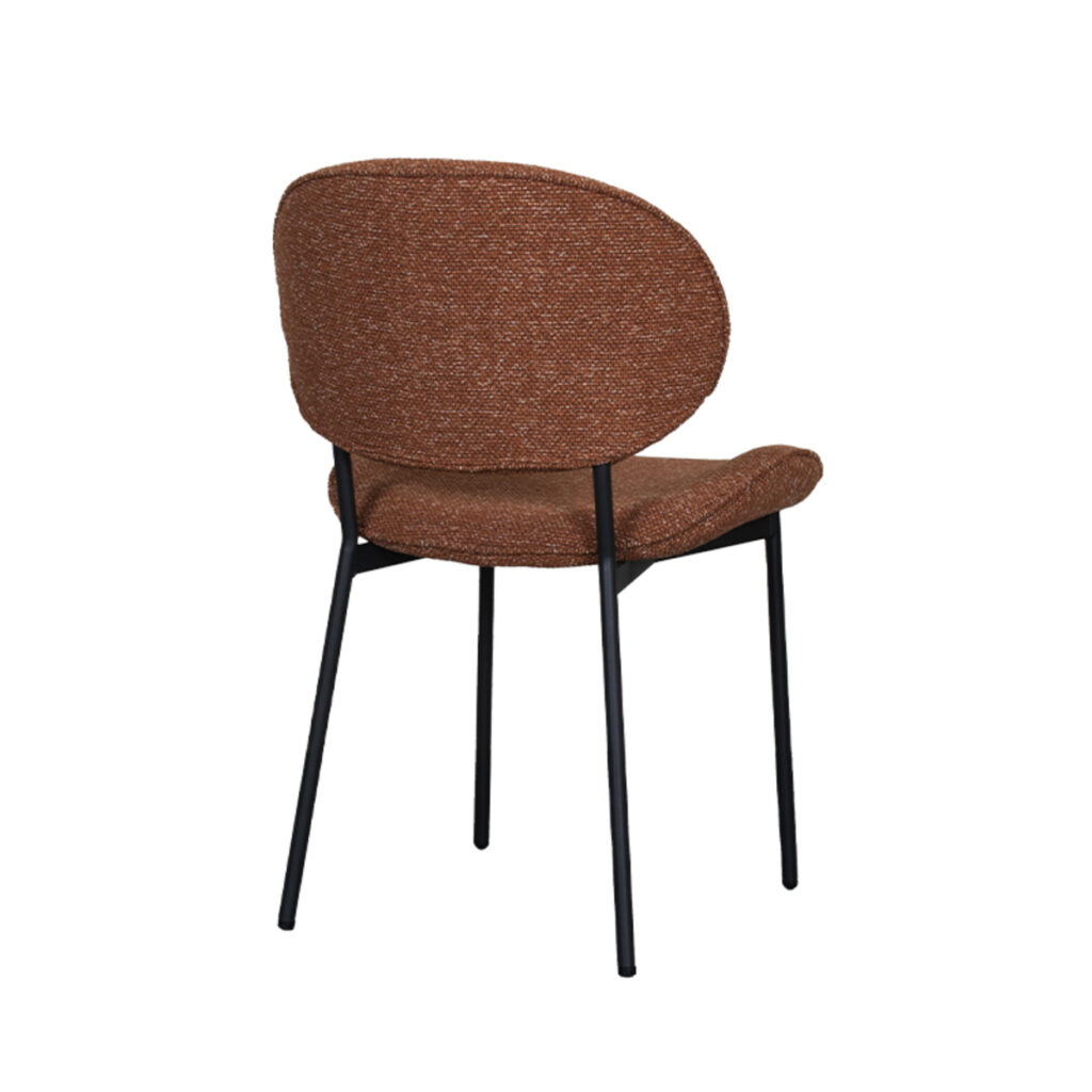 180122903_04-2 LABEL51 Eetkamerstoel Senn - Coral - Boucle - Black Frame