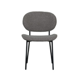 LABEL51 Eetkamerstoel Senn - Truffel grijs - Boucle - Black Frame