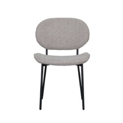 LABEL51 Eetkamerstoel Senn - Naturel - Boucle - Black Frame