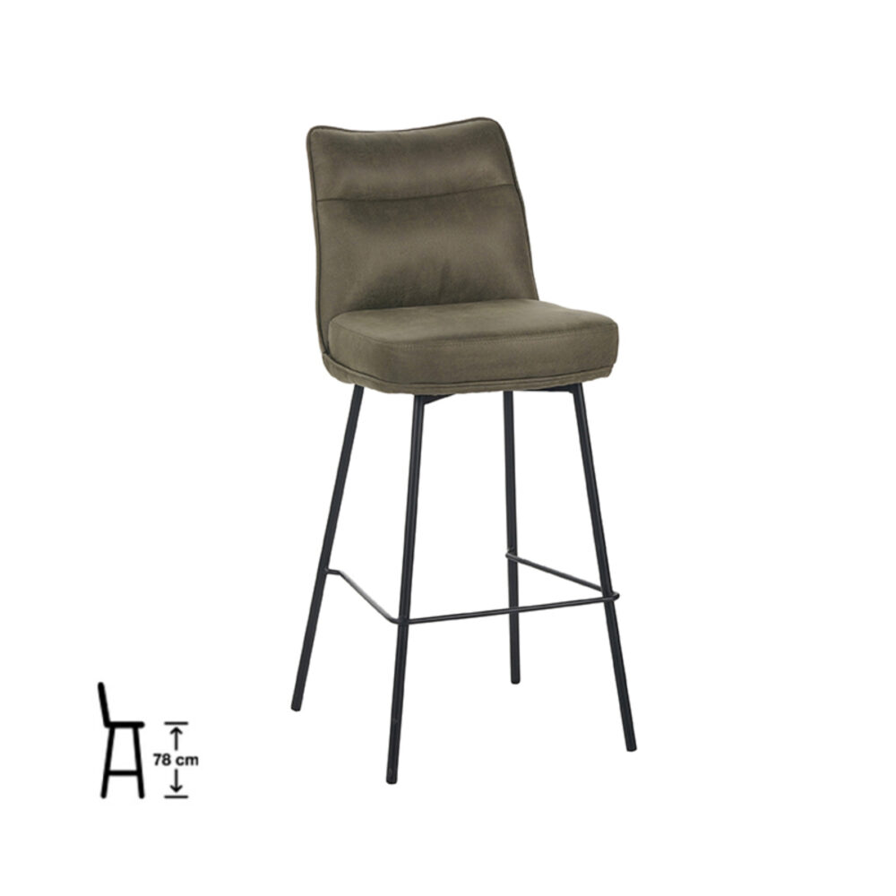 180122843_78H LABEL51 Eetkamerstoel Lennon - Moss - Micro Suede - Zithoogte 78