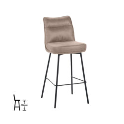 LABEL51 Eetkamerstoel Lennon - Taupe - Micro Suede - Zithoogte 78