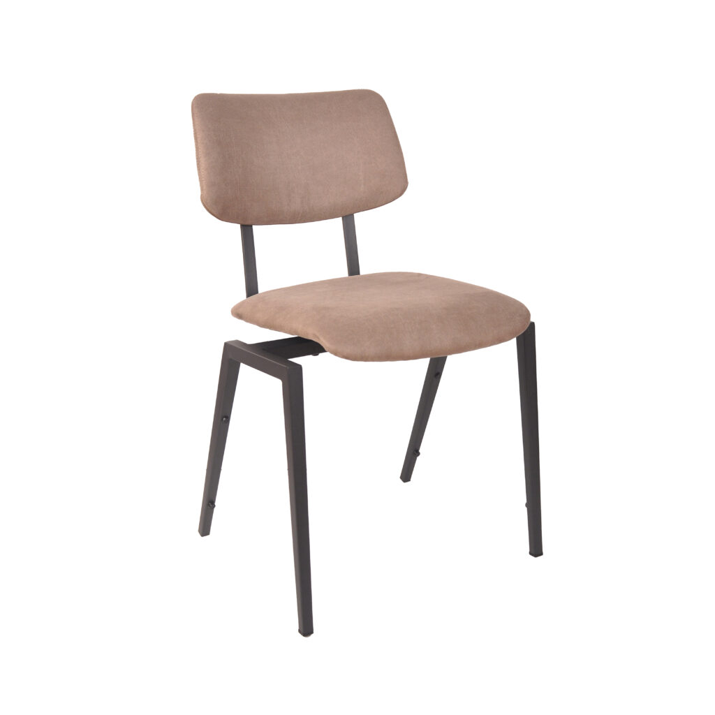 LABEL51 Eetkamerstoel I_Stapelbare Schoolstoel - Taupe - Micro Suede - One Size