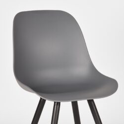 LABEL51 Eetkamerstoel Monza - Antraciet - PP - Zwart Metalen Frame