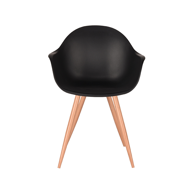 LABEL51 Eetkamerstoel Parma - Zwart - PP - Naturel Houtlook Frame