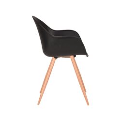 LABEL51 Eetkamerstoel Parma - Zwart - PP - Naturel Houtlook Frame