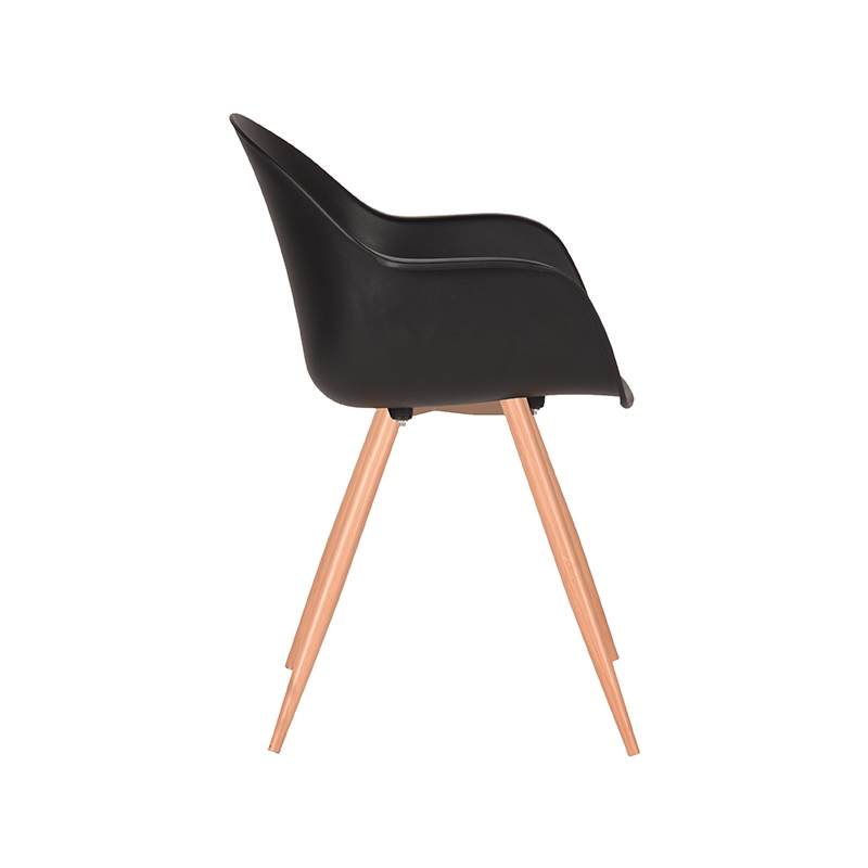 LABEL51 Eetkamerstoel Parma - Zwart - PP - Naturel Houtlook Frame