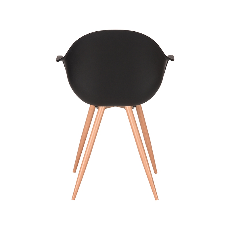 LABEL51 Eetkamerstoel Parma - Zwart - PP - Naturel Houtlook Frame