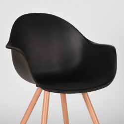 LABEL51 Eetkamerstoel Parma - Zwart - PP - Naturel Houtlook Frame