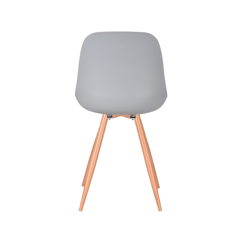 LABEL51 Eetkamerstoel Rimini - Grijs - PP - Naturel Houtlook Frame
