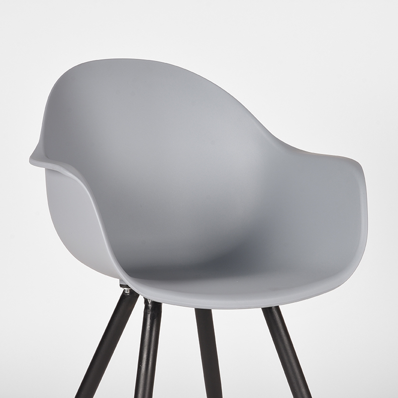 pro_1049_img_8814675 LABEL51 Eetkamerstoel Luca - Grijs - PP - Zwart Metalen Frame