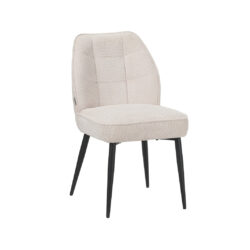LABEL51 Eetkamerstoel Liam - Naturel - Egon - Zwart Metalen Frame