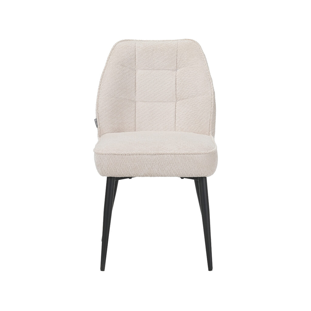 LABEL51 Eetkamerstoel Liam - Naturel - Egon - Zwart Metalen Frame