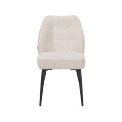 LABEL51 Eetkamerstoel Liam - Naturel - Egon - Zwart Metalen Frame