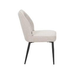 LABEL51 Eetkamerstoel Liam - Naturel - Egon - Zwart Metalen Frame